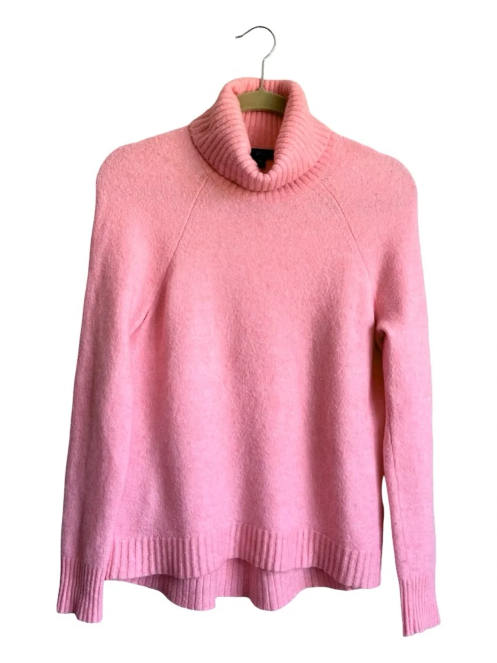 J. Crew Women’s Luxe Cozy Pink Wool Blend Turtleneck Sweater Supersoft Yarn XS
